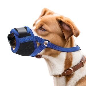 Soft No Barking Bite Mesh Muzzle Allows Panting Drinking, Blue S(3.9"-5.5")
